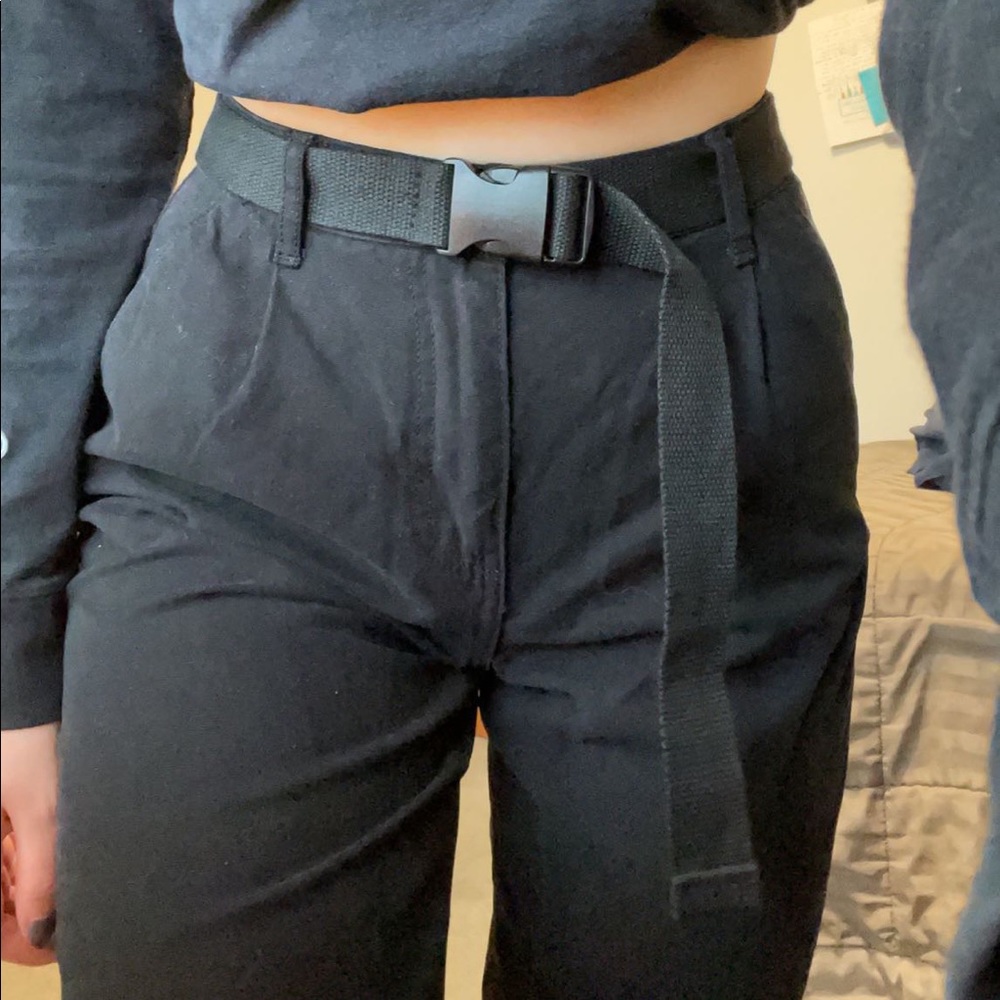 Belted high waisted pants